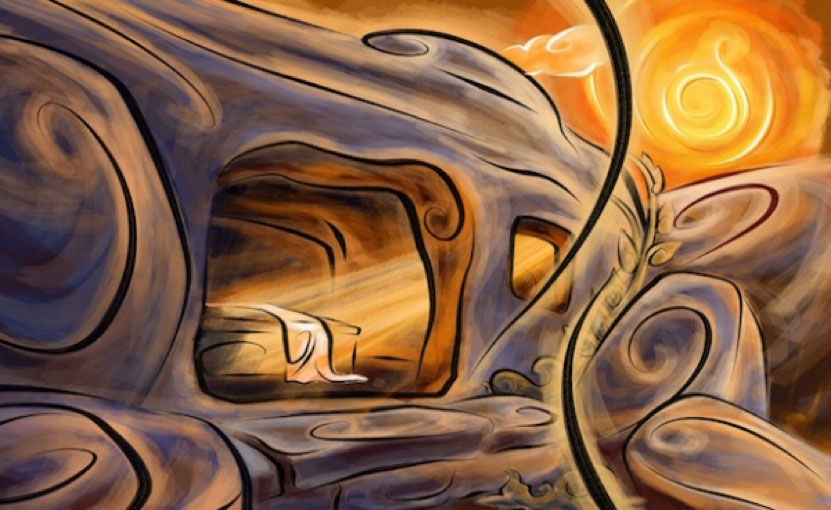 cave illustration resurrection